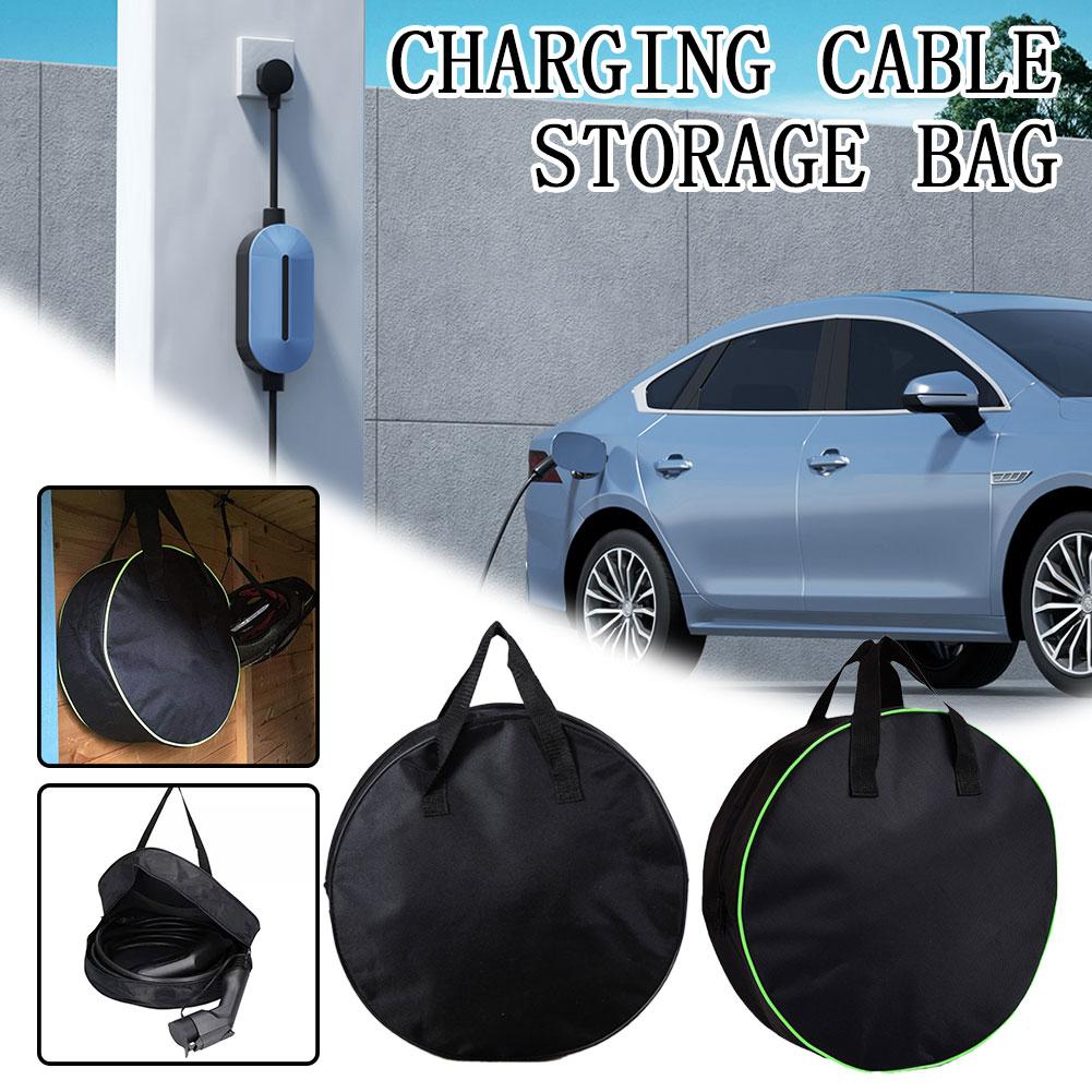 Car Cable Organizer - Wytrzymała Okrągła Torba do Przechowywania Kabli